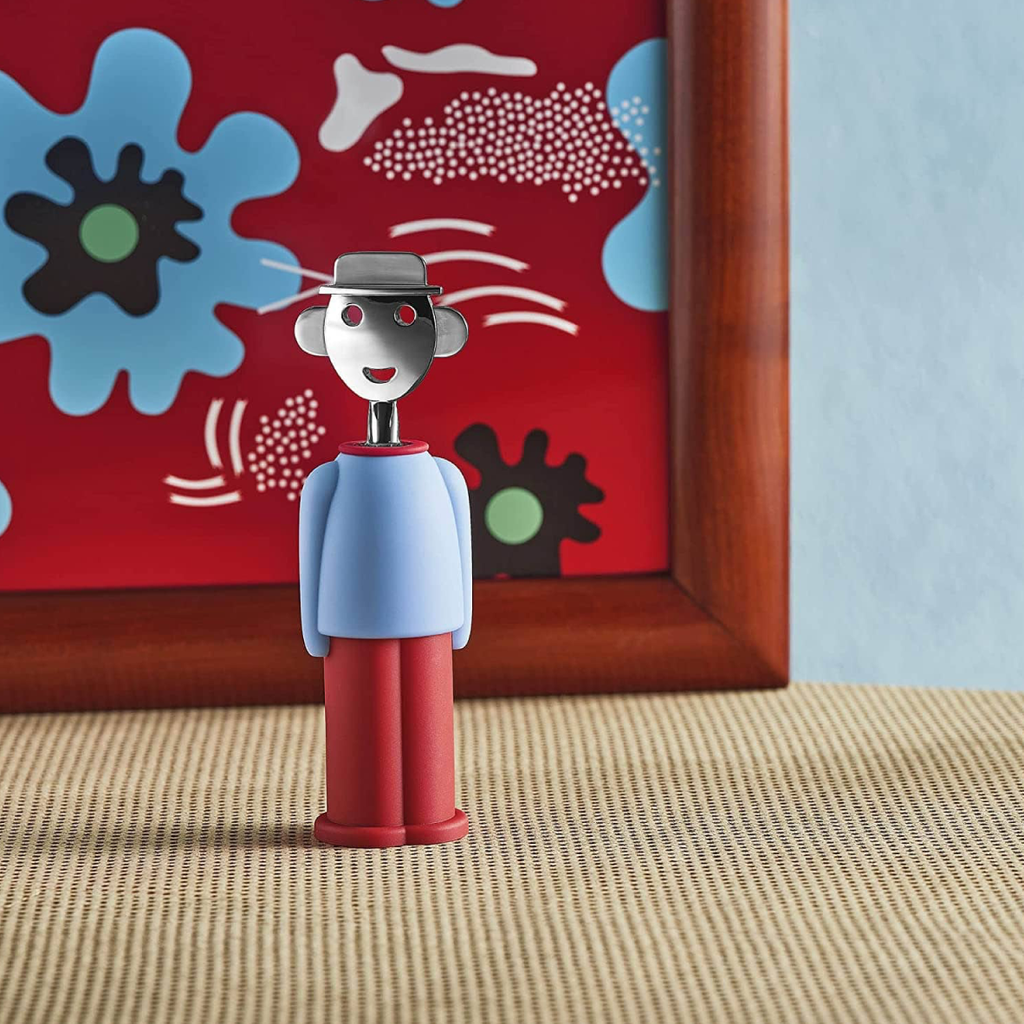 Alessi Alessandro M Corkscrew - Light Blue & Red