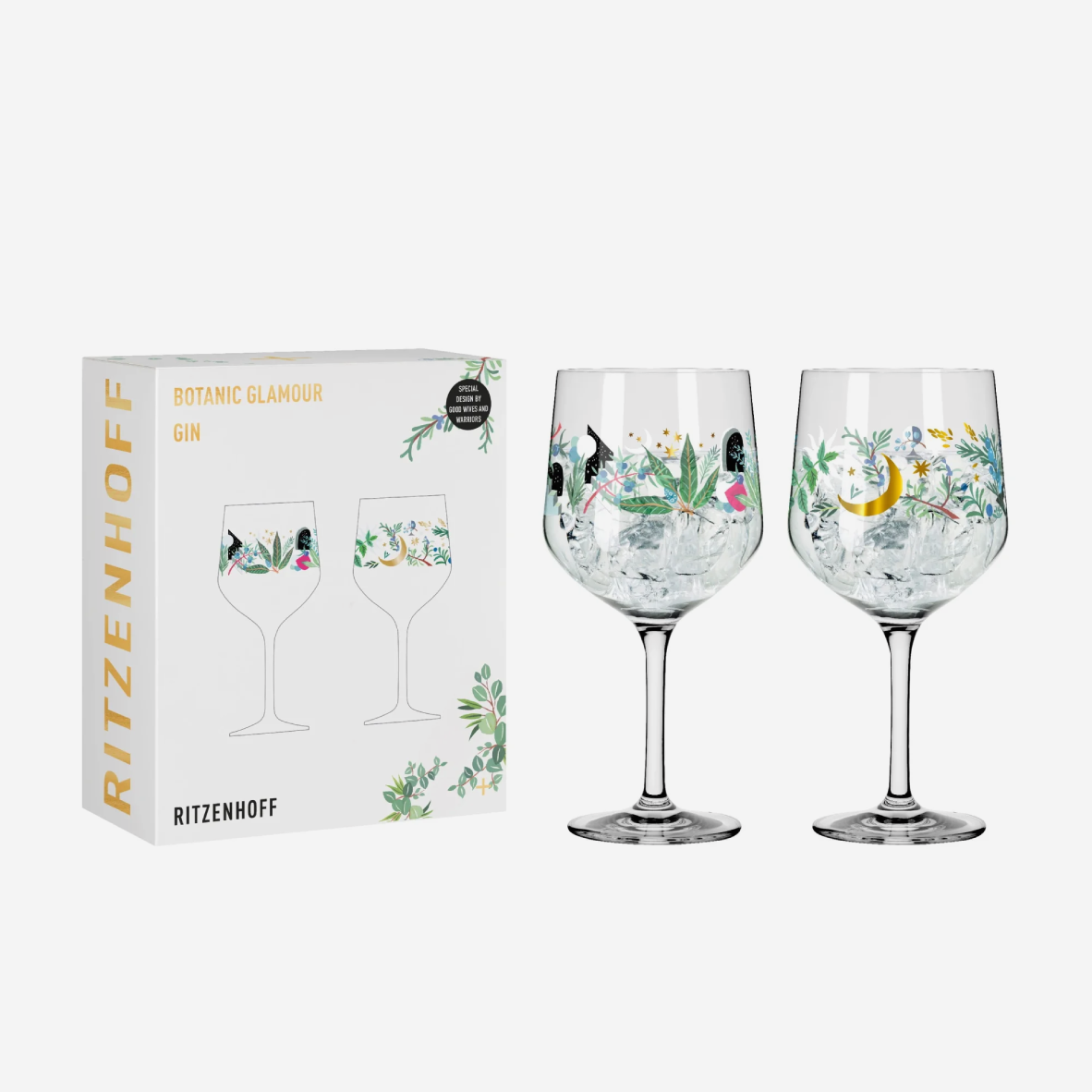 Botanic Glamour Gin Glass Set - Good Wives And Warriors