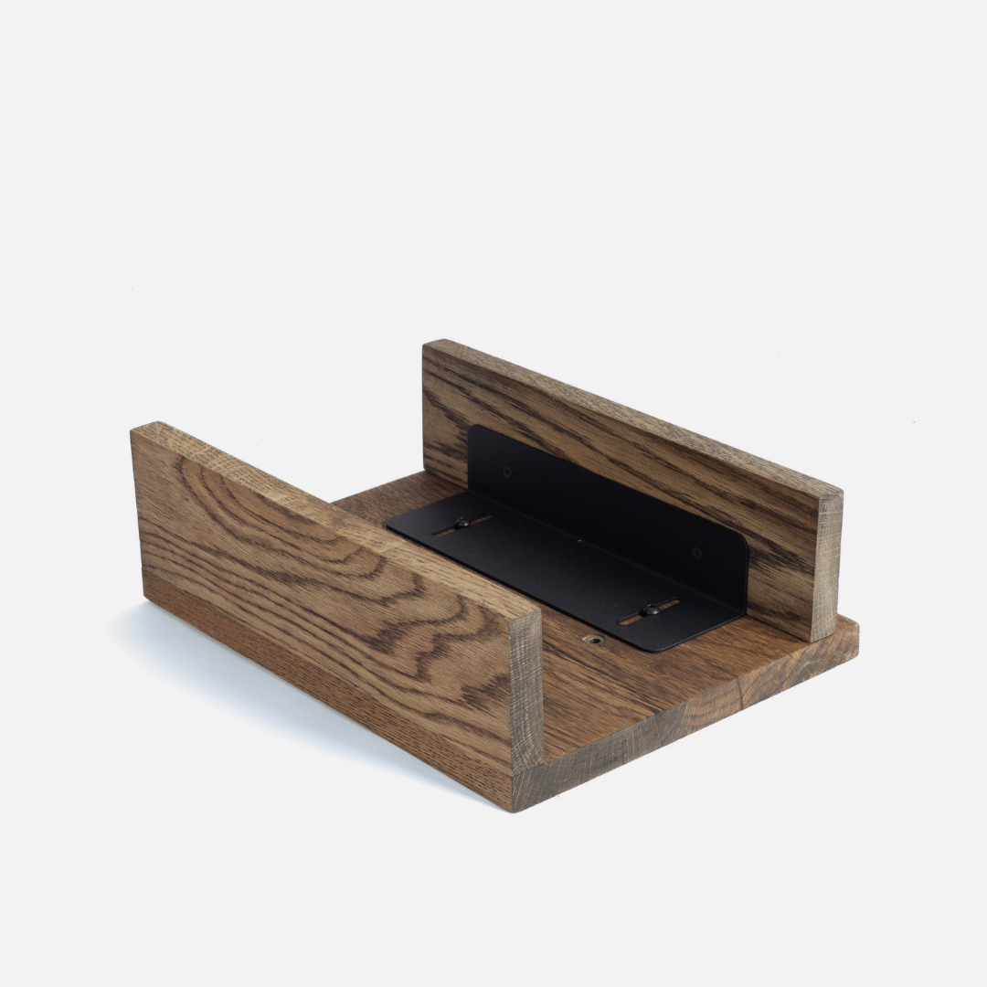 Adjustable Oak Couch Tray - Dark Oak