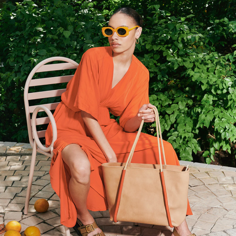 Tote Bag - Almond & Lobster Red