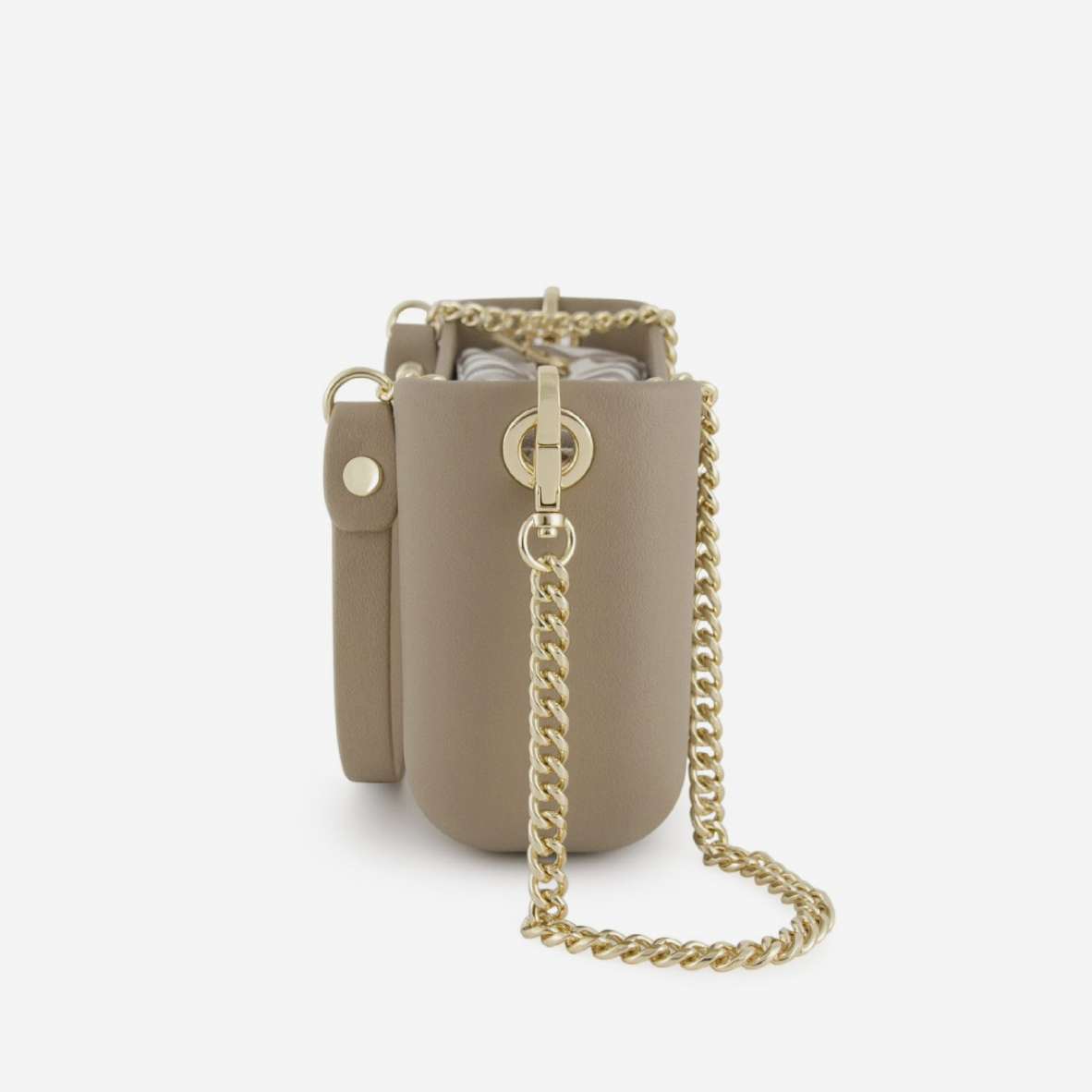 Classic Handbag - Stone - Squiggles Inner - Gold Chain