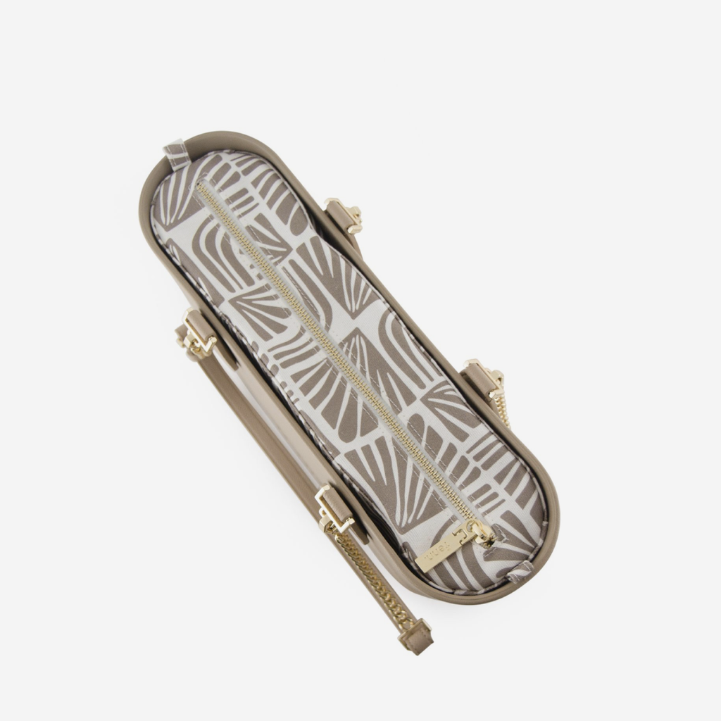 Petite Handbag - Stone - Waves Inner - Light Stone Handle - Gold Chain