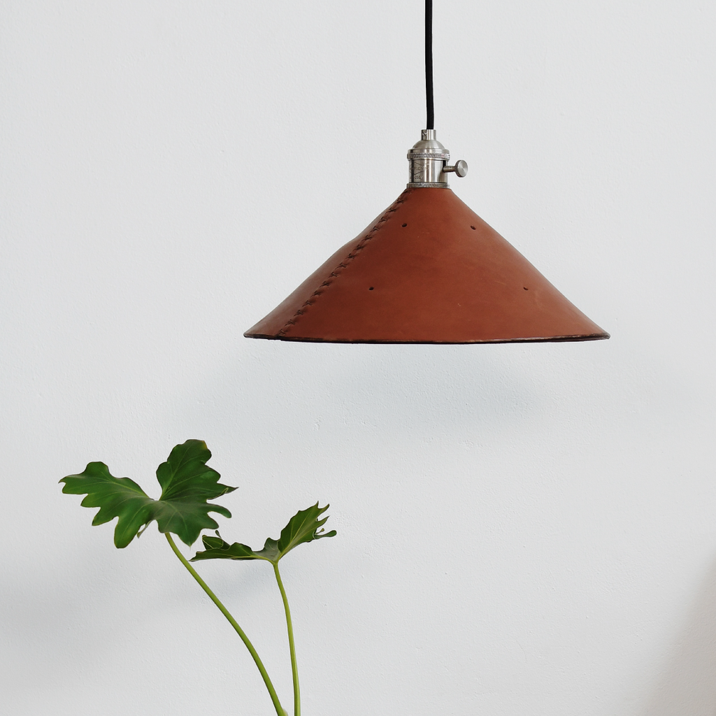 Leather Light Pendant - Brown