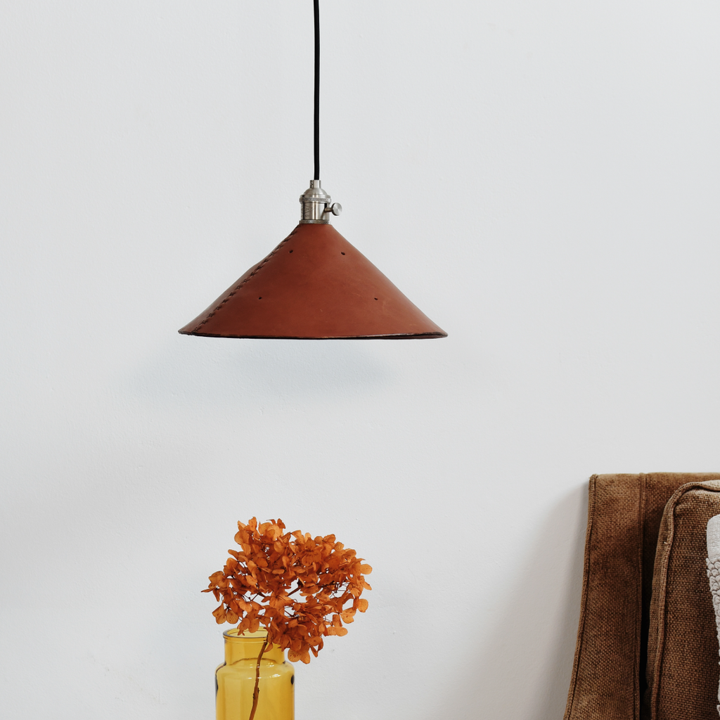 Leather Light Pendant - Brown