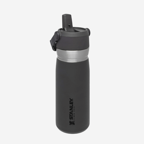 The IceFlow Flip Straw Water Bottle 650ml - Charcoal