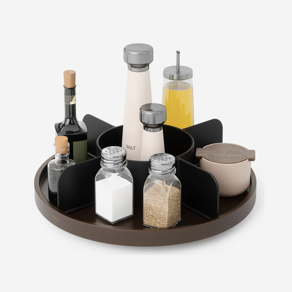 Bellwood Lazy Susan - Black & Walnut