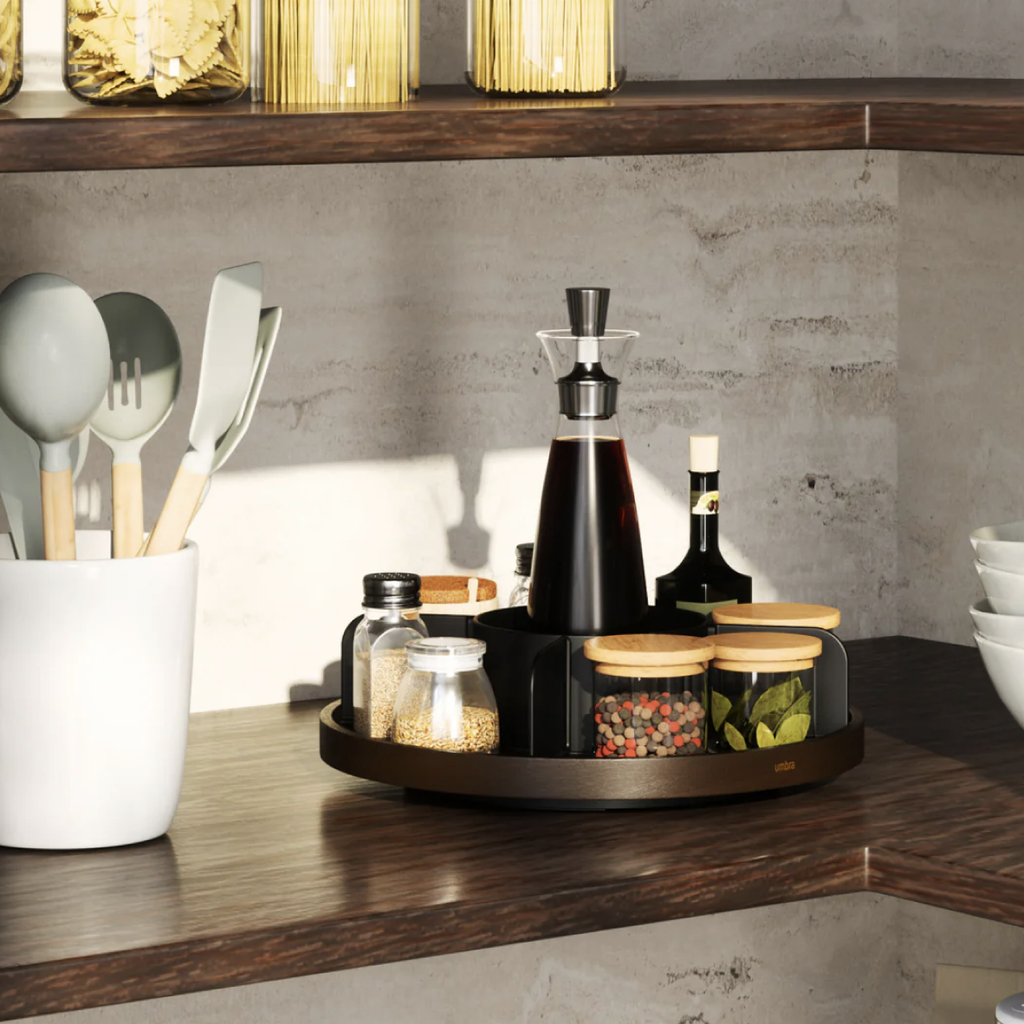 Bellwood Lazy Susan - Black & Walnut