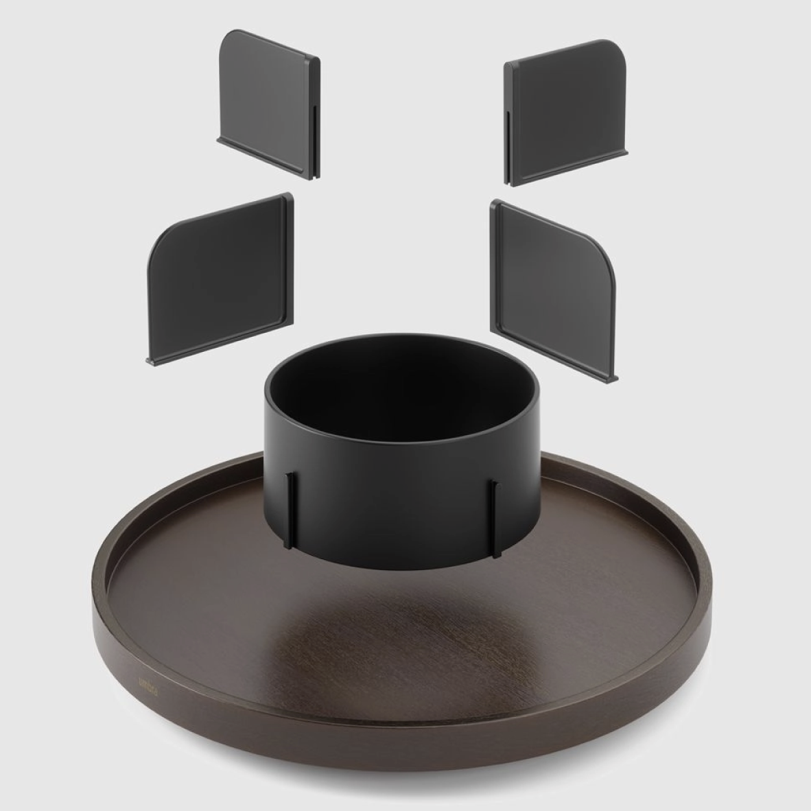 Bellwood Lazy Susan - Black & Walnut