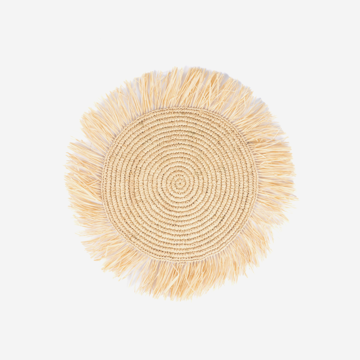 Raffia Placemat With Frill - Natural