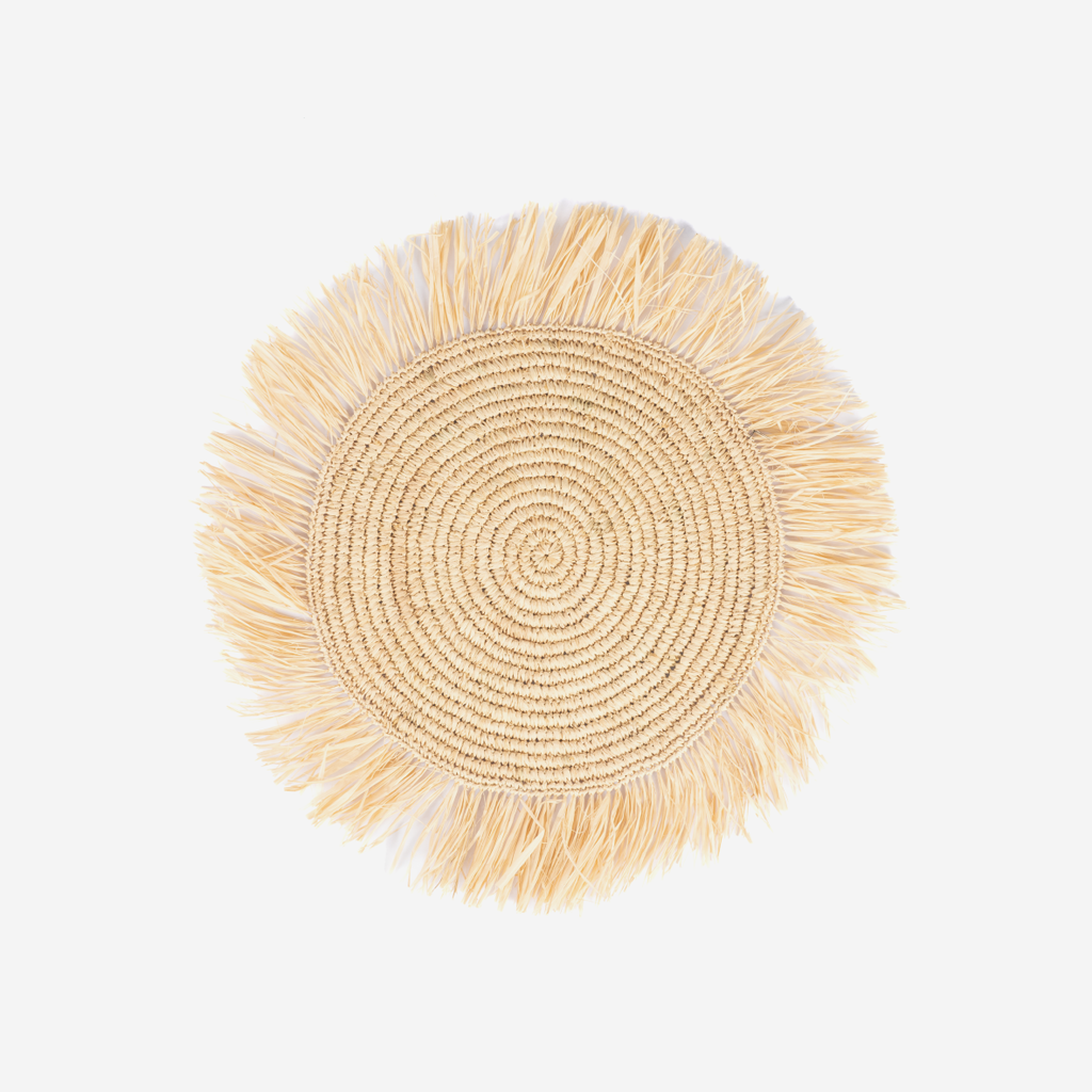 Raffia Placemat With Frill - Natural