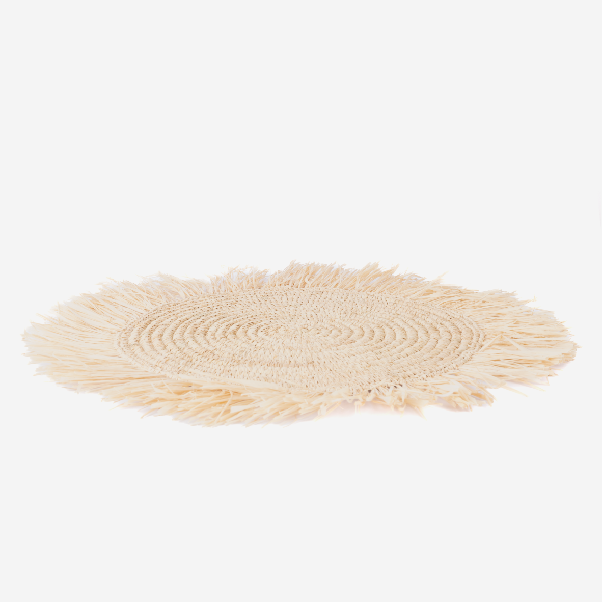 Raffia Placemat With Frill - Natural