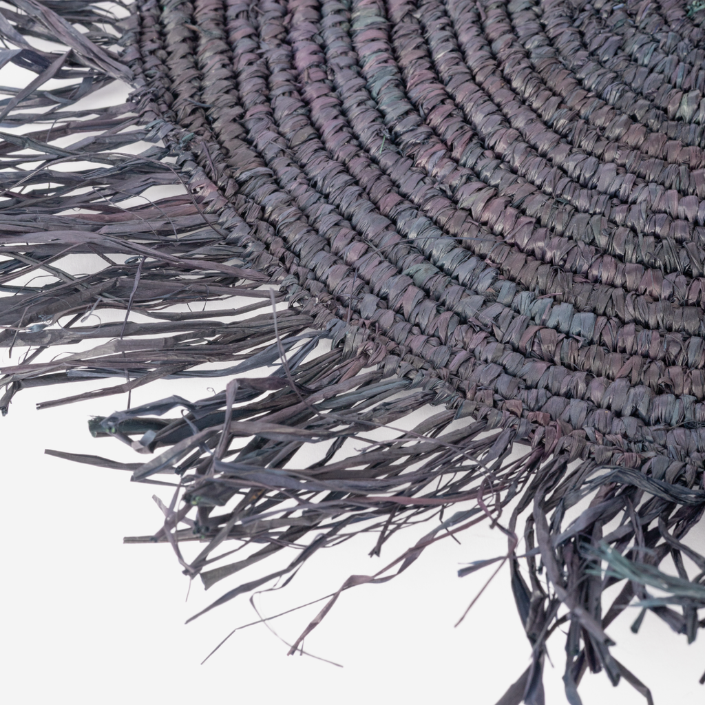Raffia Placemat With Frill - Dark