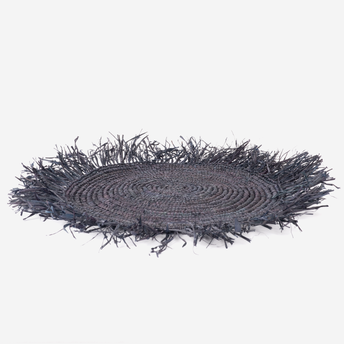 Raffia Placemat With Frill - Dark