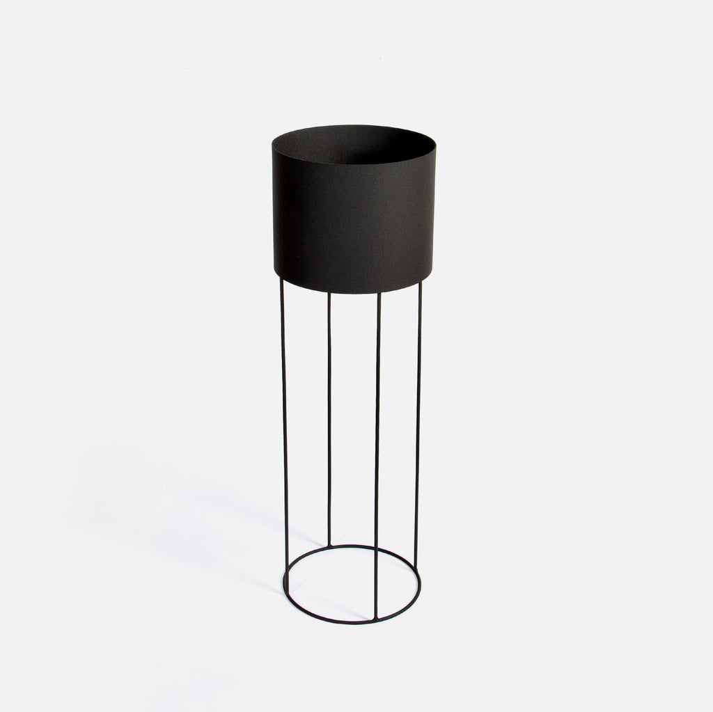 Drum Plant Stand - Black