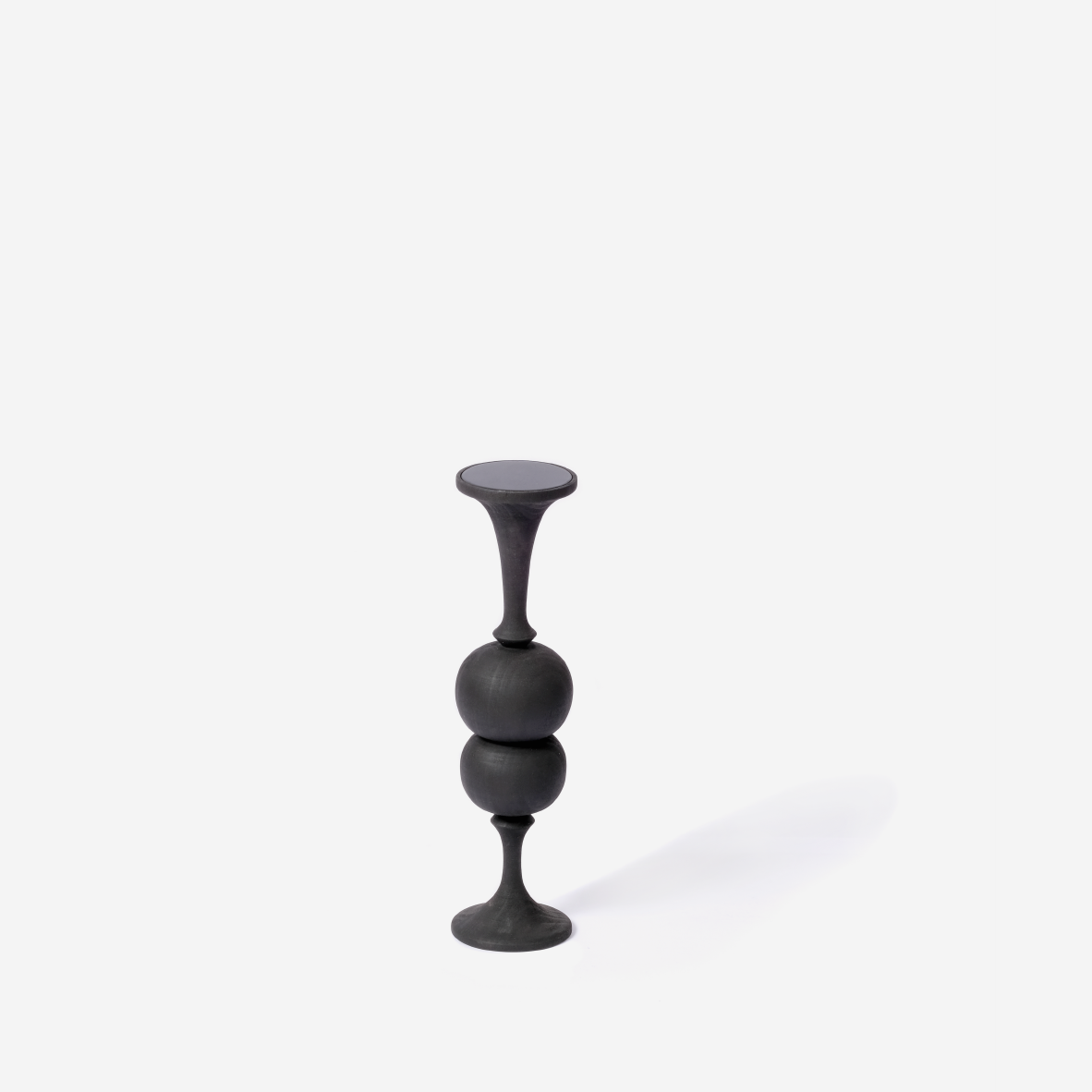 Bobbly Candle Holder 2 Ball - Black