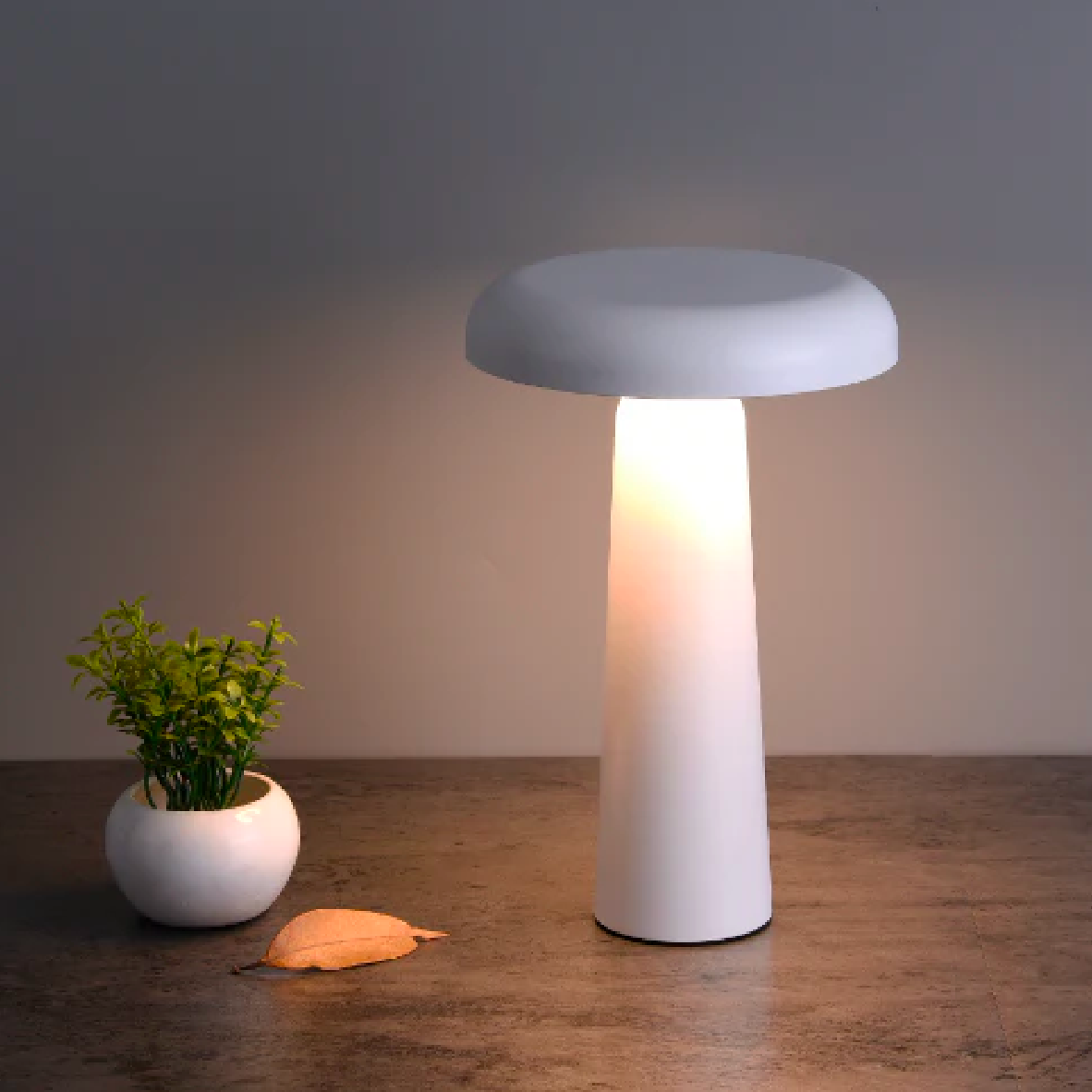 Boletus Rechargeable Table Lamp - White