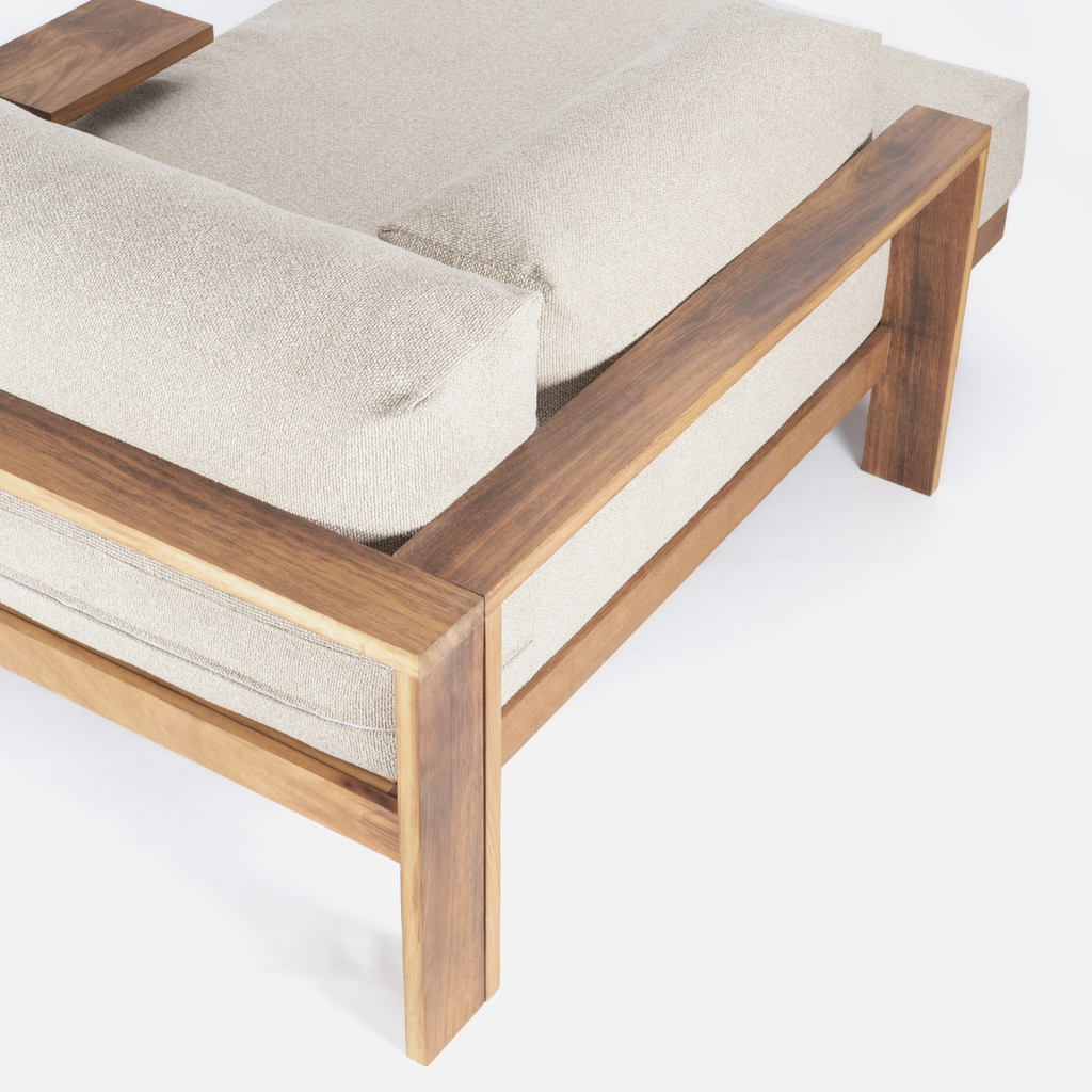 Kumo Outdoor Daybed + Table - Keruing Hardwood