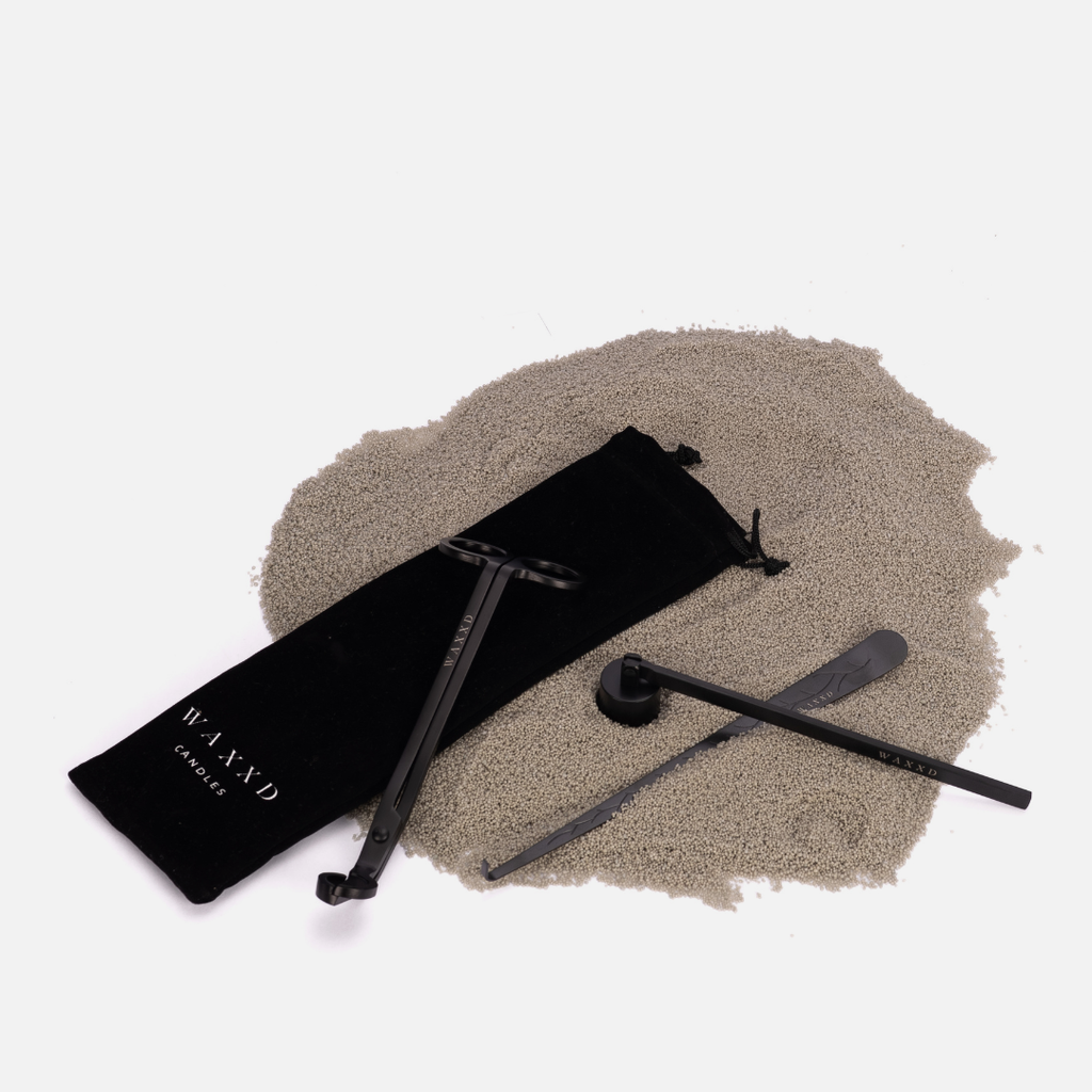 Candle Care Trio Kit & Velvet Bag - Matte Black