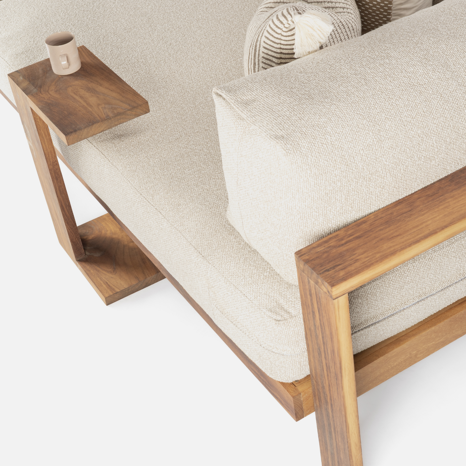 Kumo Outdoor Daybed + Table - Keruing Hardwood