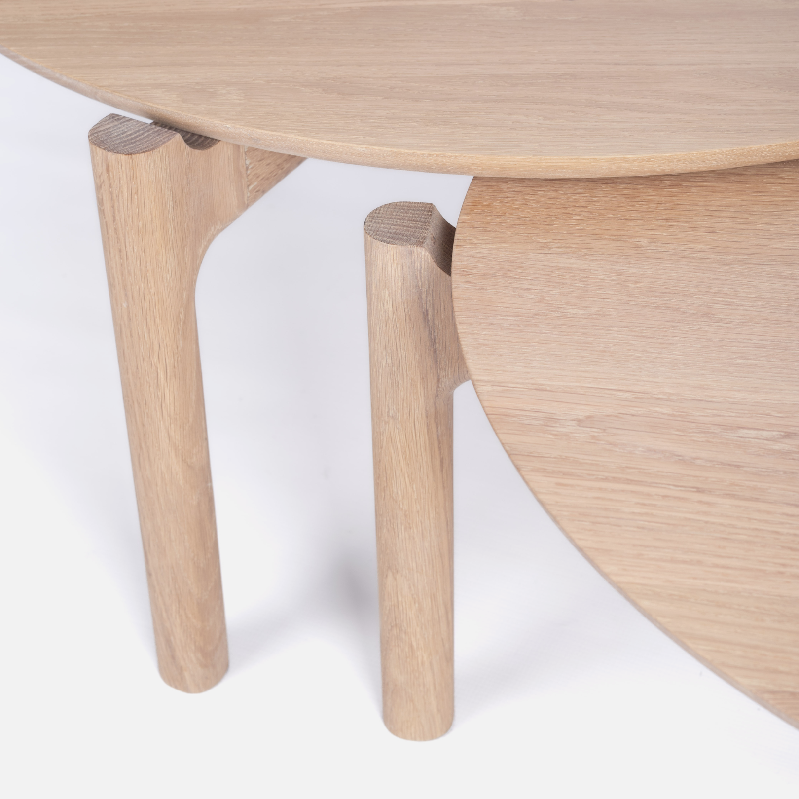 Akari Round Nesting Tables - Solid Oak