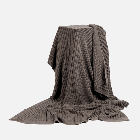 Cotton Throw - Ridged Lines Dark