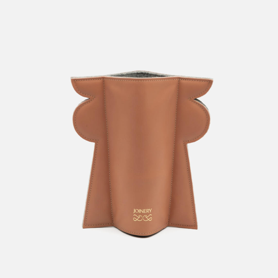 Scallop Vase - Pink + Light Grey