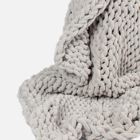 Chunky Knit Blanket - Grey