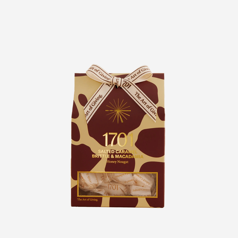 1701 Honey Nougat Box - Salted Caramel Brittle & Macadamia Giraffe Print
