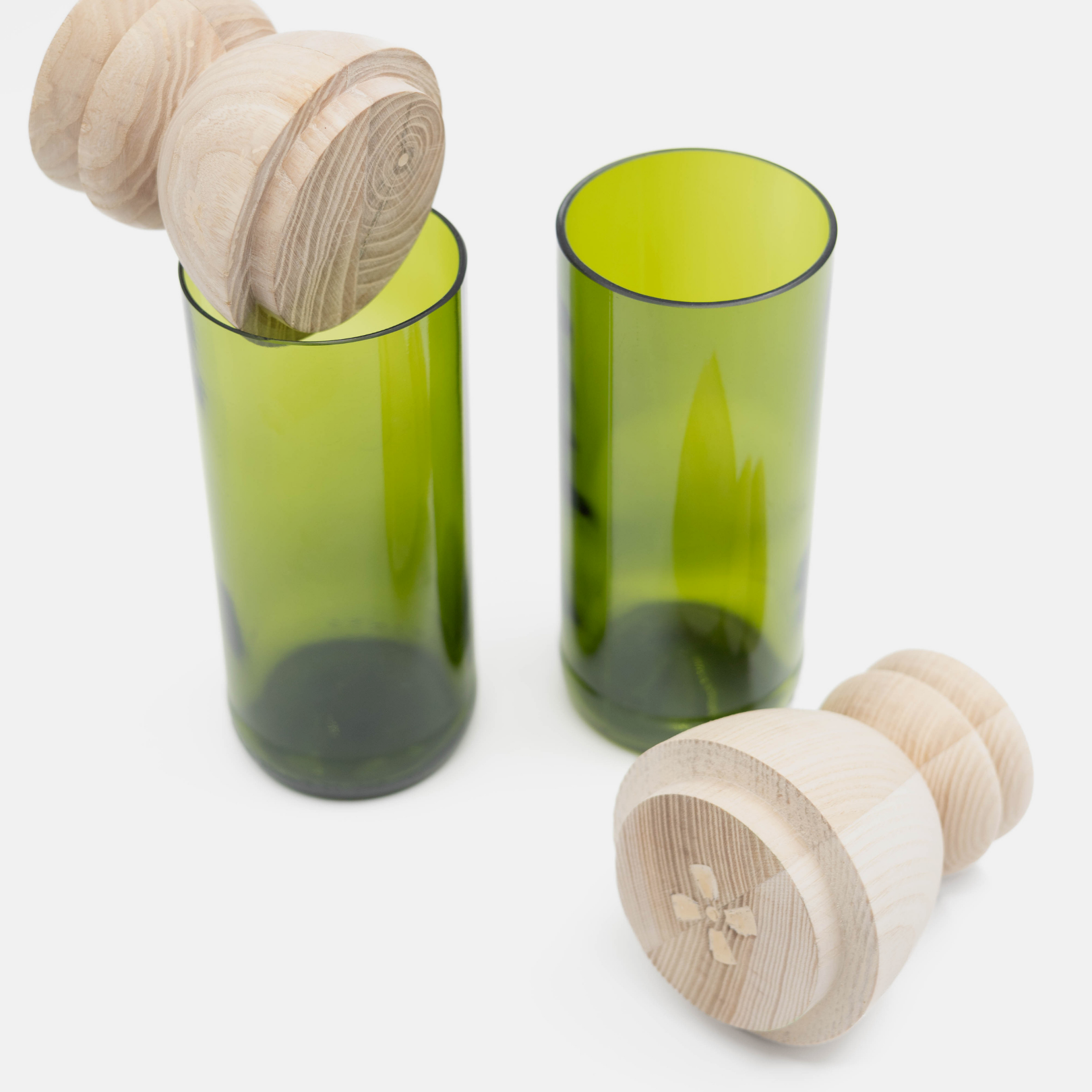 Cylinder Storage Jars (Set of 2) - Abstract