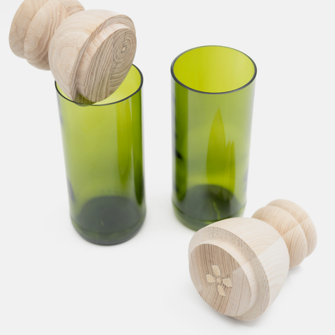 Cylinder Storage Jars (Set of 2) - Abstract