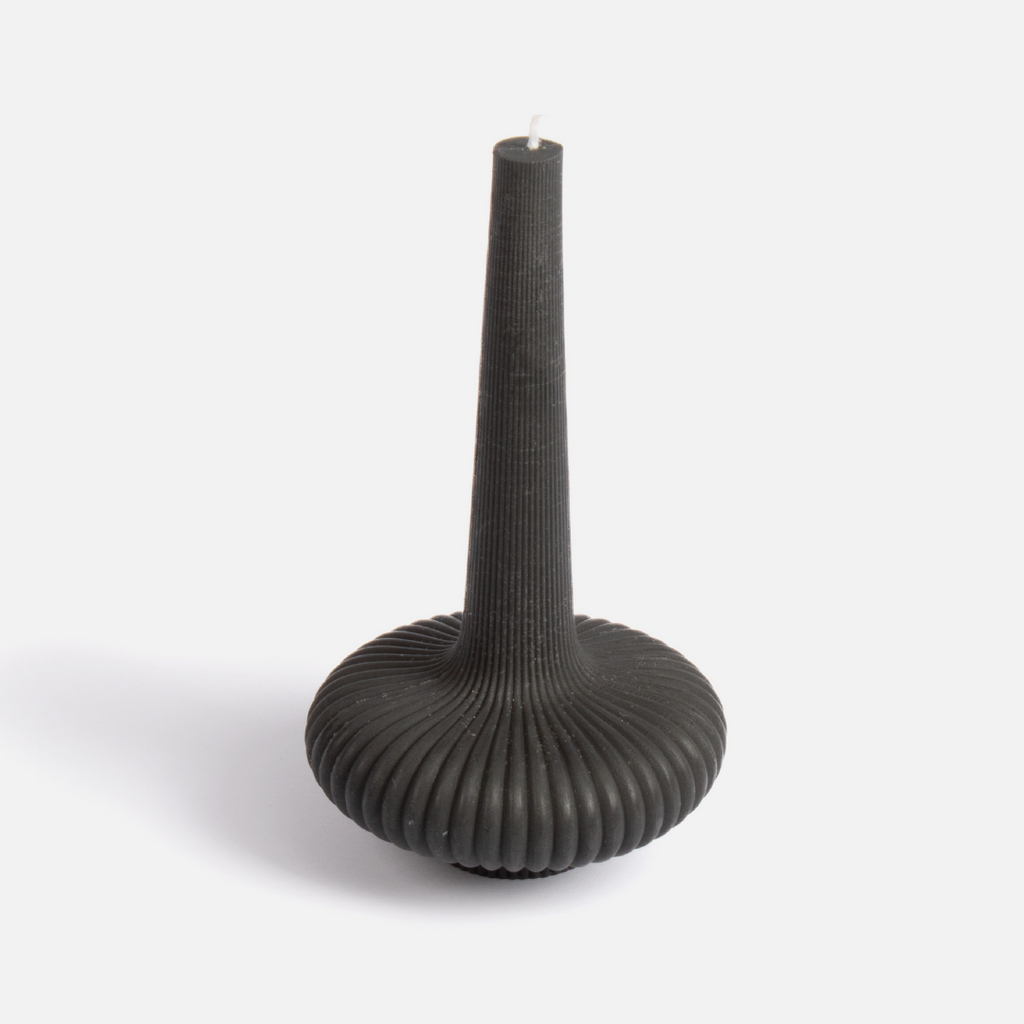 Sculpted Vase Candle - Charcoal