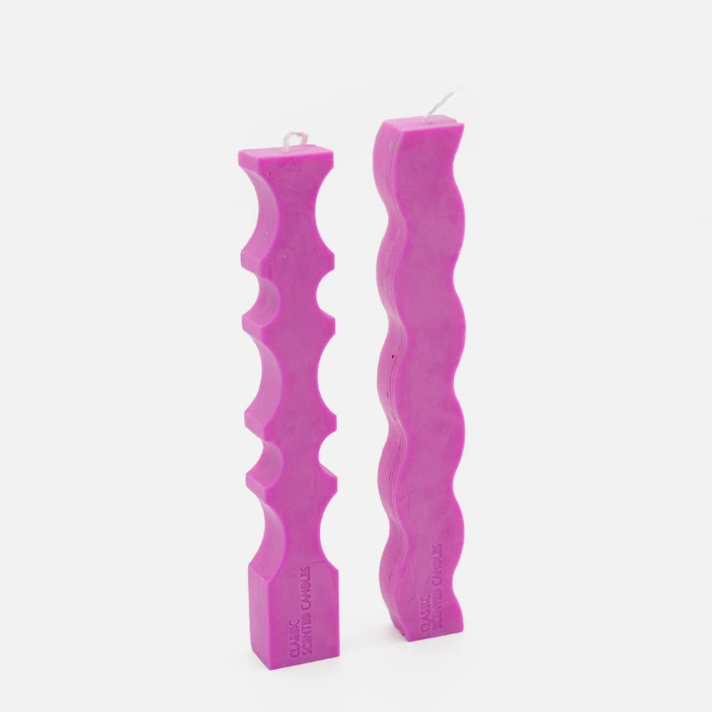 Wavy Curvy Candle Set - Pink