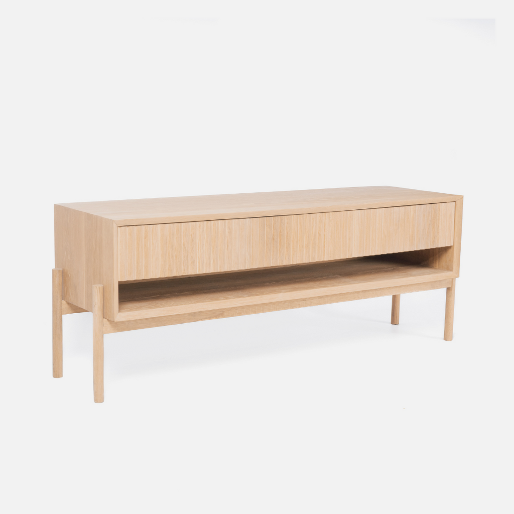 Copenhagen Fluted Media Unit - Light Oak