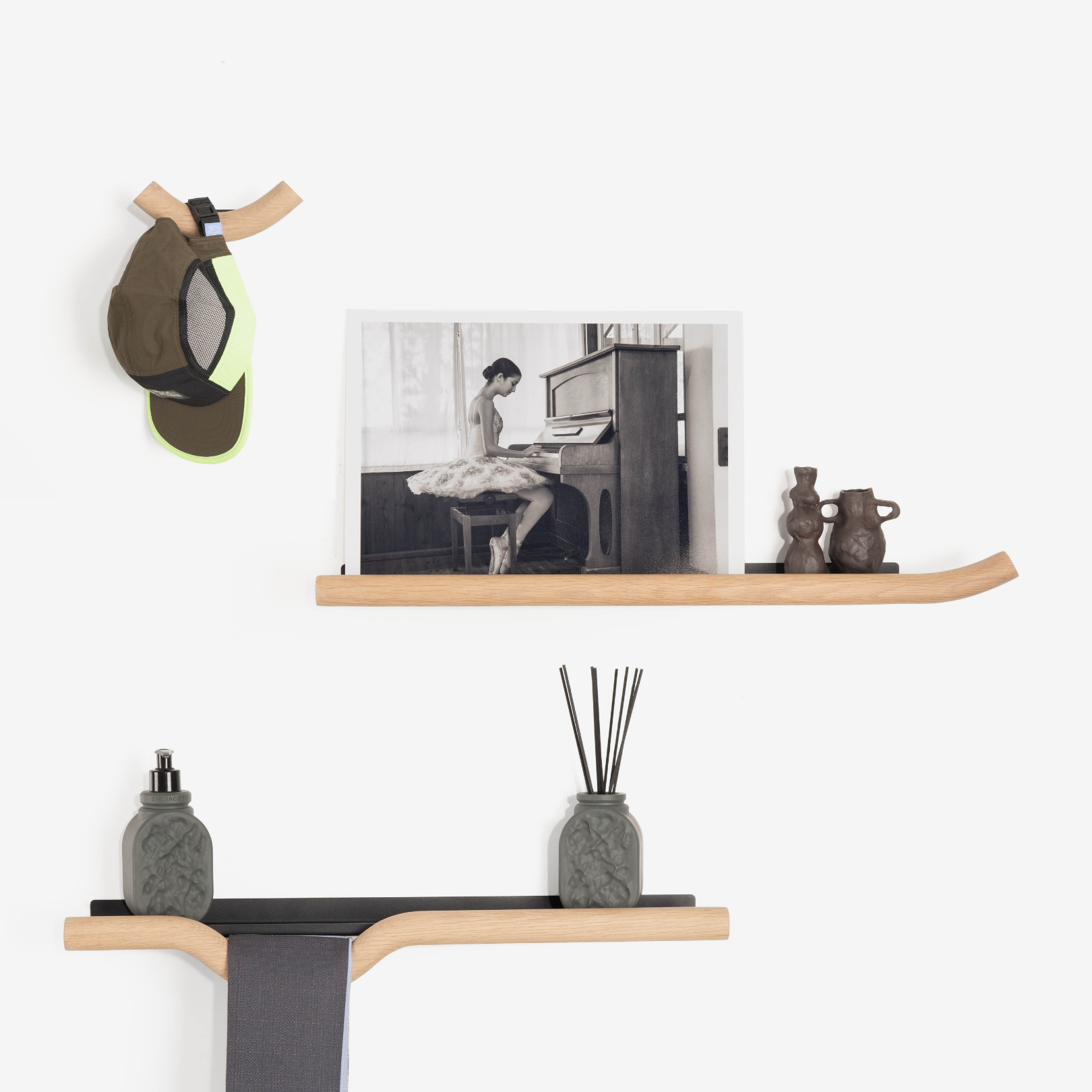 Noodle Lip Shelf Combo - Solid Oak