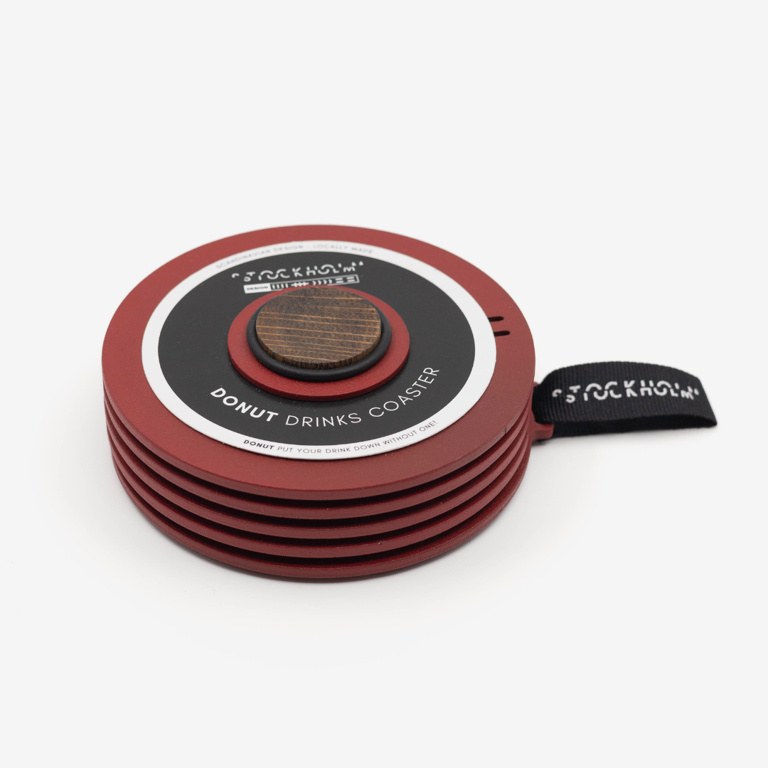 Stockholm Donut Coaster Set - Red