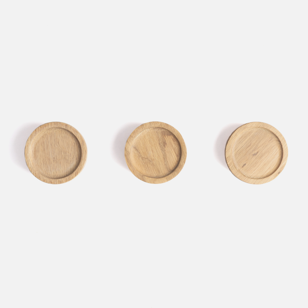 Trio Oak Wall Hooks - Natural
