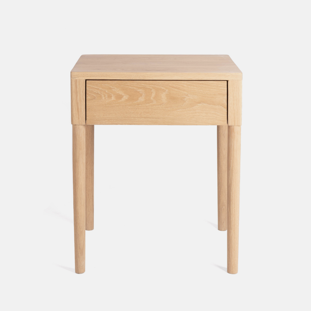 Aaron Solid Oak Bedside Table - Light Oak