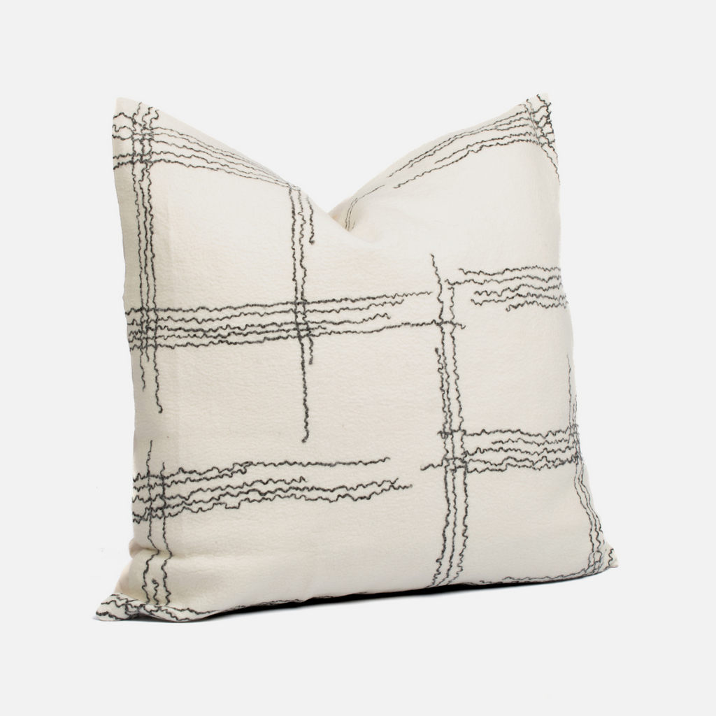 Merino Wool Cushion Cover 60cm x 60cm Linear Lines