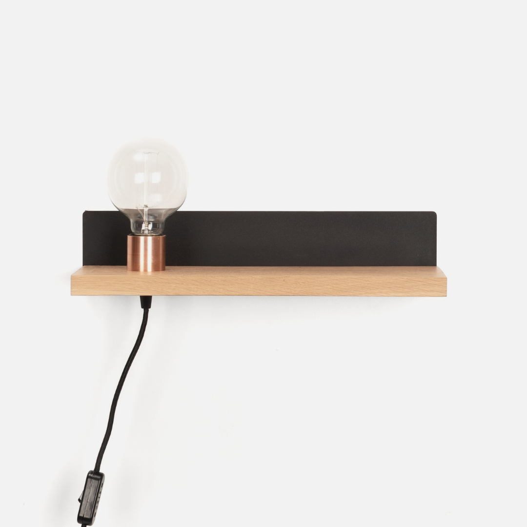 Willow Oak Shelf + Lamp