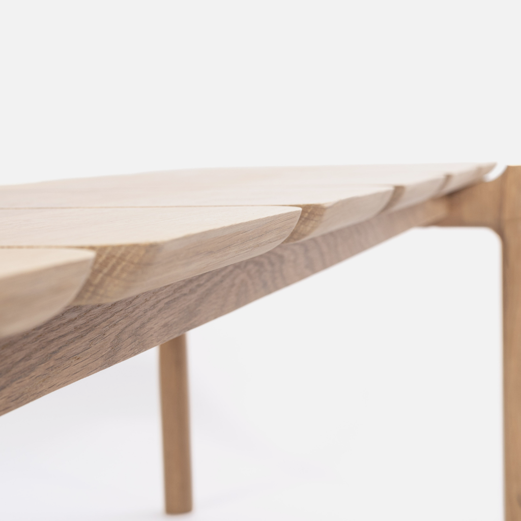 Akari Segmented Bench - Solid Oak
