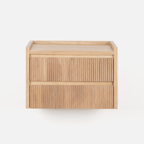 The Monolith Floating Bedside - Light Oak