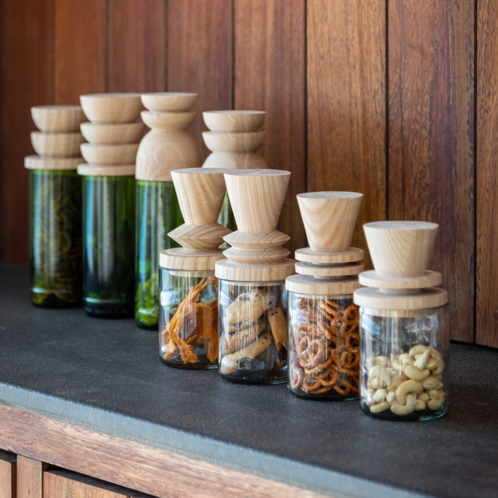 Cylinder Storage Jars (Set of 2) - Abstract