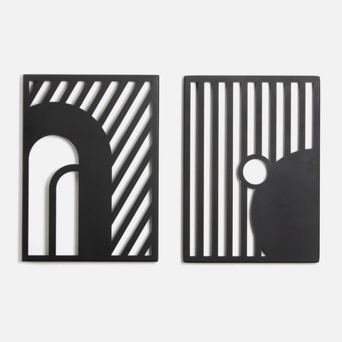 Steel Wall Art - Geo Hatch (Set of two)