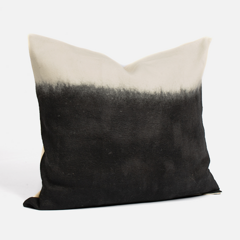 Merino Wool Cushion Cover 60cm x 60cm - Black to Ivory