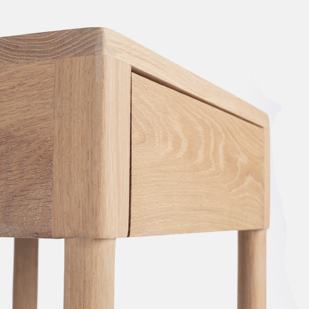 Aaron Solid Oak Bedside Table - Light Oak