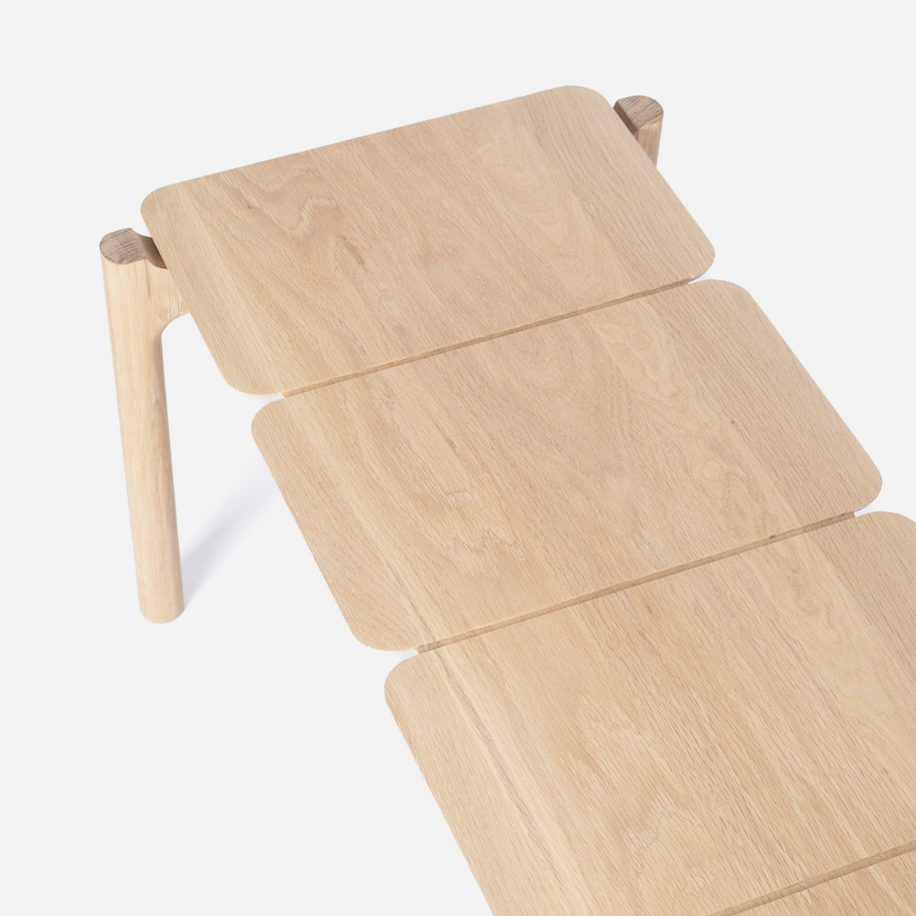 Akari Segmented Bench - Solid Oak