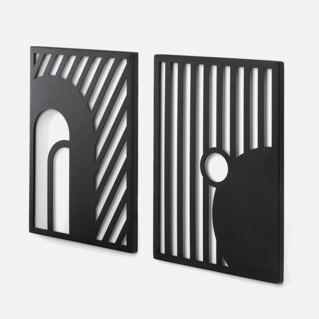 Steel Wall Art - Geo Hatch (Set of two)