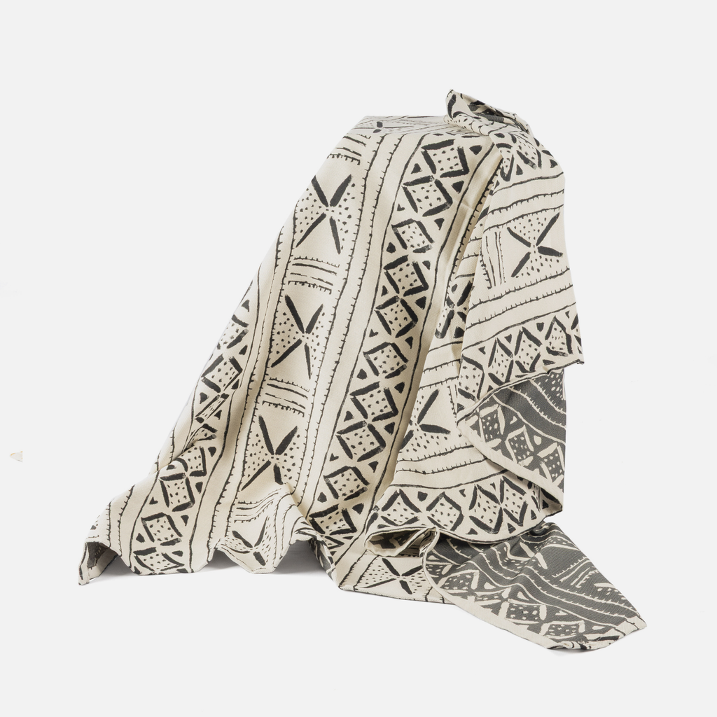 African Mud Cloth Throw - Shield