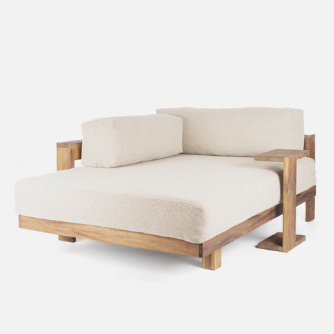 Kumo Outdoor Daybed + Table - Keruing Hardwood