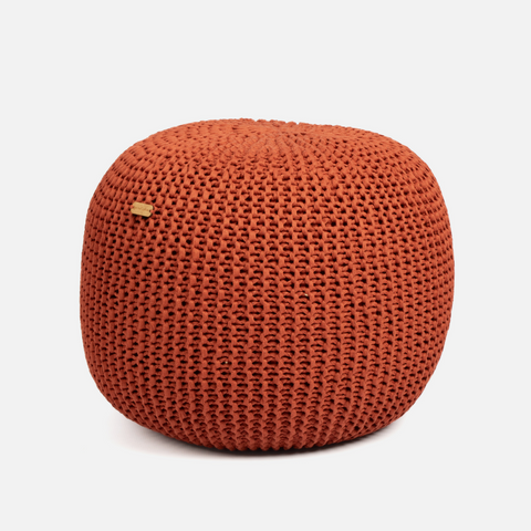 Zimbo Round Ottoman - Rust